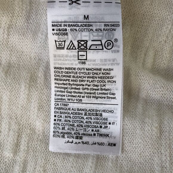 GAP Women’s Open Front Cardigan Snowflake Milk Split Hem Tag Size Medium - Picture 13 of 16